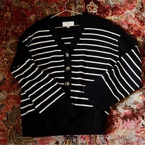BRAND NEW LA LIGNE NAVY STRIPED CARDIGAN XSMALL
